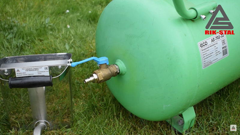 Как подключить хоппер ковш к компрессору? Способ через ресивер